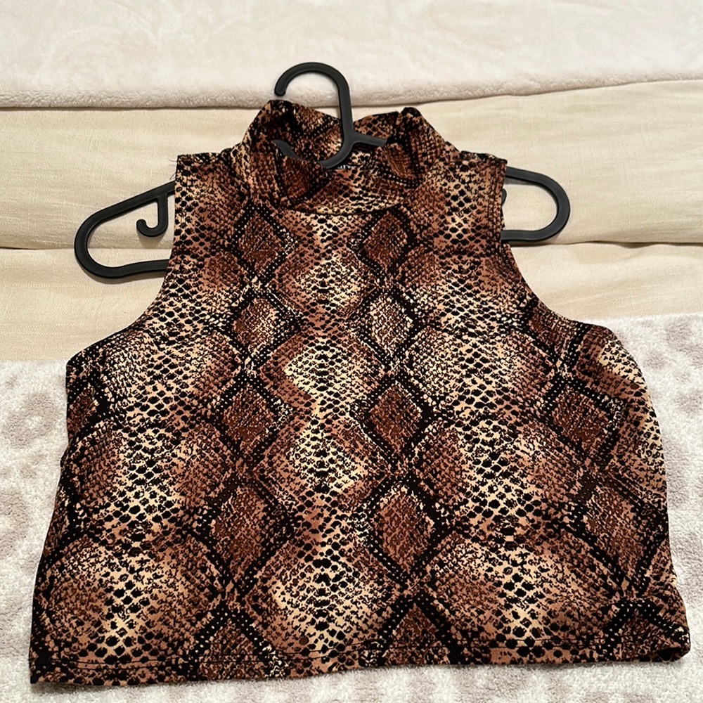Snake print crop top